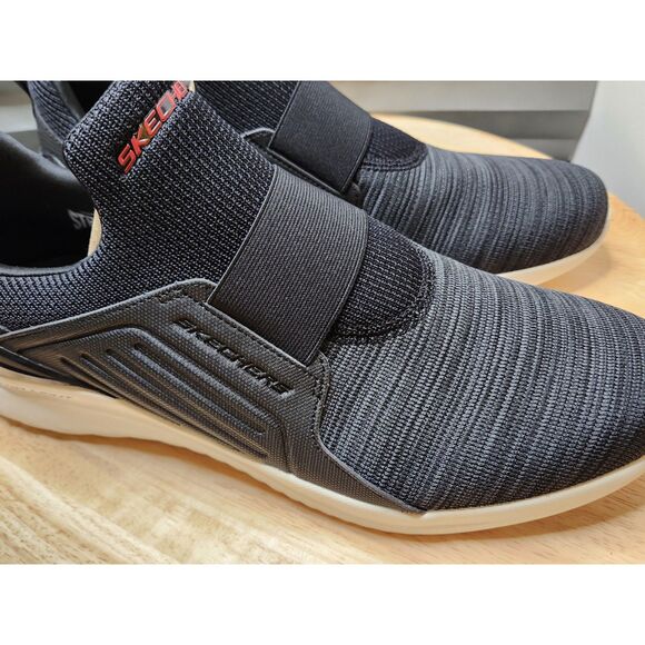 Skechers Bounder 2.0 Balmore no-tie shoes | Men’s Size 14 Black White - Picture 9 of 14